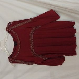 Miss Me Cold Shoulder 3/4 Length Top Large